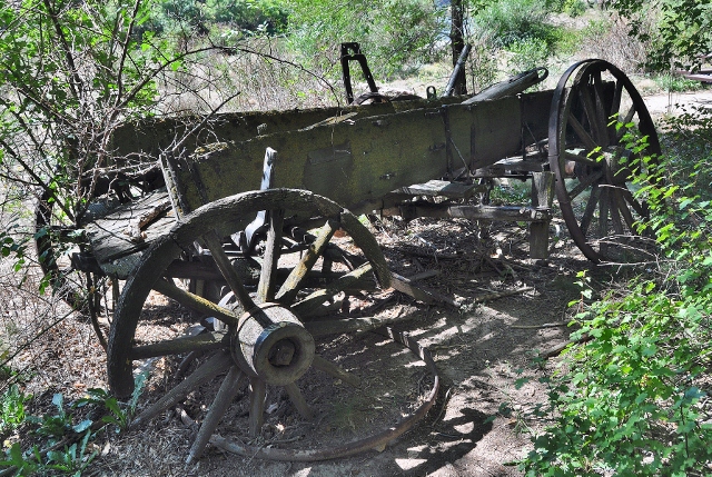 Old wagon along the Glenwood Canyon bike path